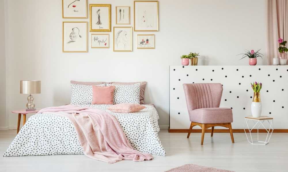 Pink And Gold Twin Bedroom